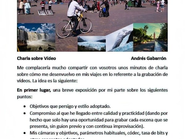 Charla: ¿cómo documento mis viajes? Andrés&nbsp;Gabarrón